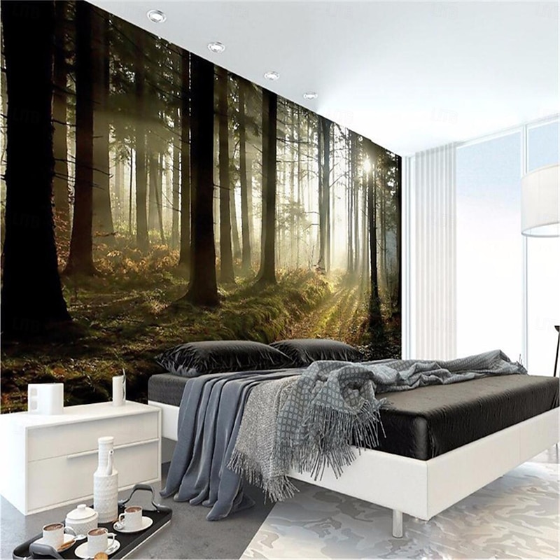 Cool Wallpapers Forest Wallpaper Wall Mural Wall Sticker Covering Print Peel and Stick Removable Self Adhesive Secret Forest PVC / Vinyl Home Decor2