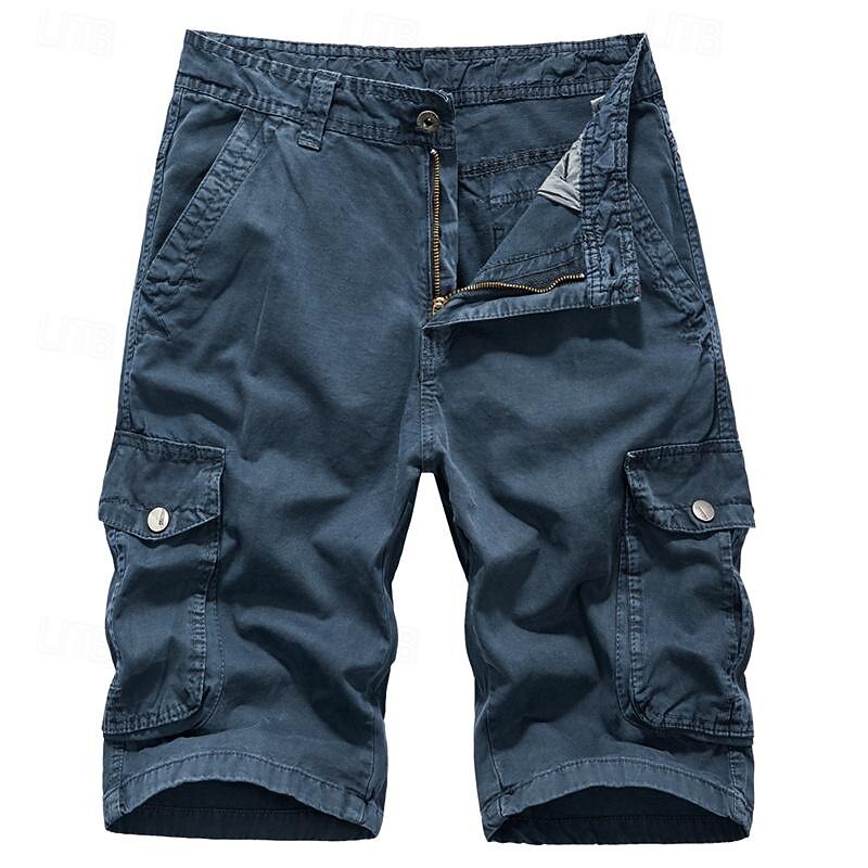 Men's Tactical Shorts Cargo Shorts Shorts Buttons Multi Pocket Plain Wearable Short Outdoor Daily Going out Fashion Classic Black Army Green3