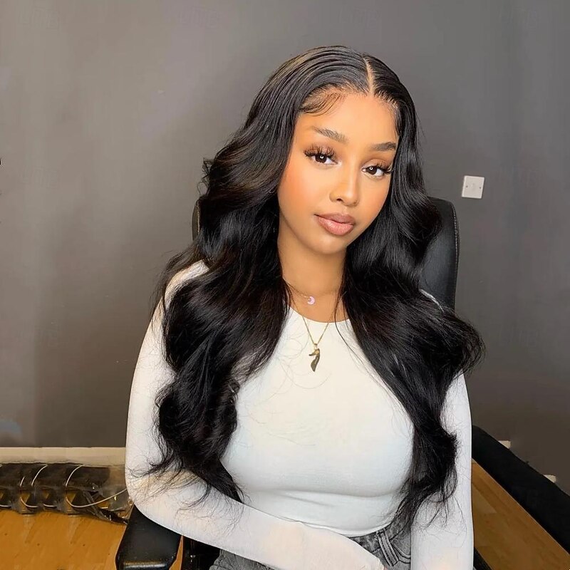 Body Wave Lace Front Wigs Human Hair Pre Plucked 180% Density 13x4 HD Lace Front Wigs for Women Glueless Wigs Black Unprocessed Brazilian Virgin Human Hair with Baby Hair Bleached Knots4