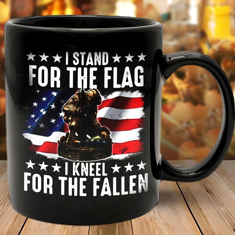 Coffee Mug 3D Print for Veterans Day,Black Mug Independence Day Black Mug For Memorial Day/The Fourth of July4