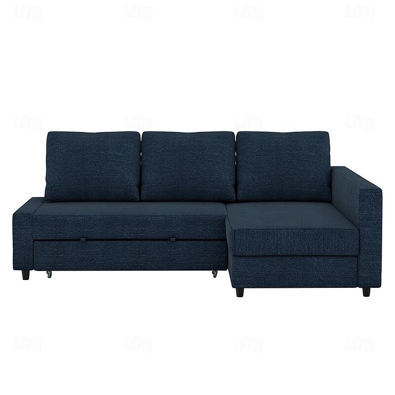 Linen Sofa Cover with Storage Solid Color Quilted Cotton and Linen Slipcovers FRIHETcover LITB PRIME cover 15