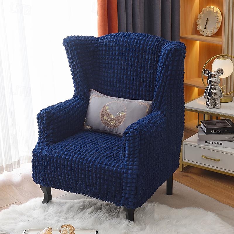 Tiger Stool Cover Burgundy Seersucker Soft Elastic Modern All-wrap Tiger Bench Cover Stool Cover Plaid Sofa Chair Cover2