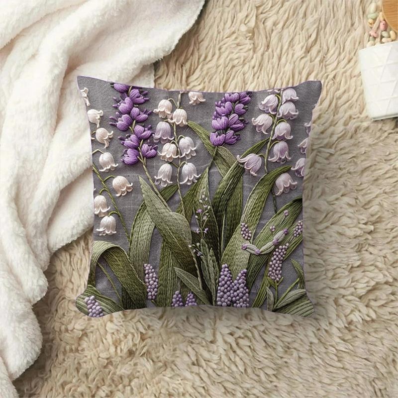 Embossed Floral Butterfly Velvet Pillow Cover 16/18/20 Inch for Sofa Decor Lumbar Pillow2