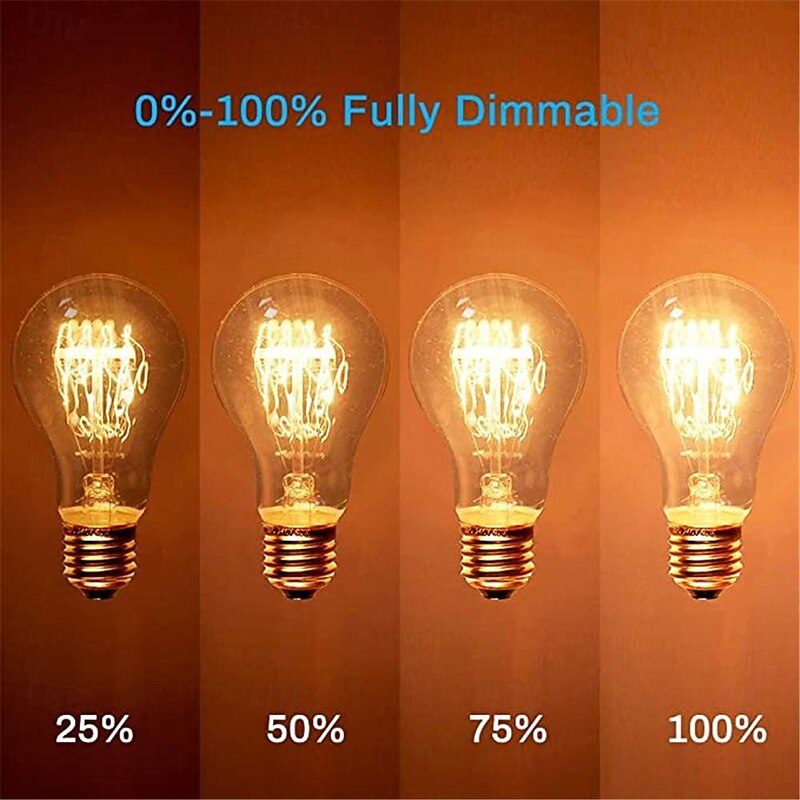 6pcs Edison Vintage Classics Incandescent Light Bulb Dimmable A19 40W E27 Decorative Bulbs for Wall Sconces Ceiling Light 220-240V2