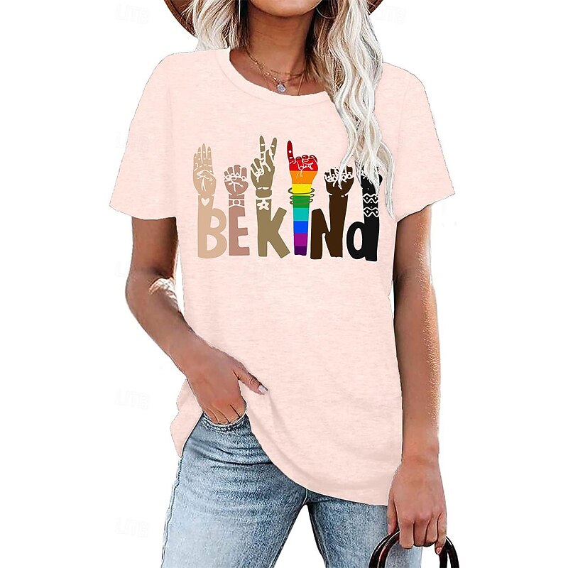 LGBT LGBTQ T-shirt Pride Shirts Rainbow Be Kind Lesbian For Women's Adults' Masquerade Hot Stamping Pride Parade Pride Month4