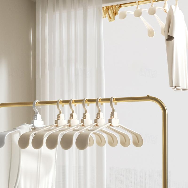 10-Pack Folding Clothes Hangers - Multi-functional for Home, Balcony, Travel, Business Trips; Portable Storage, Wide Shoulder, Traceless, Clothes Drying Rack3