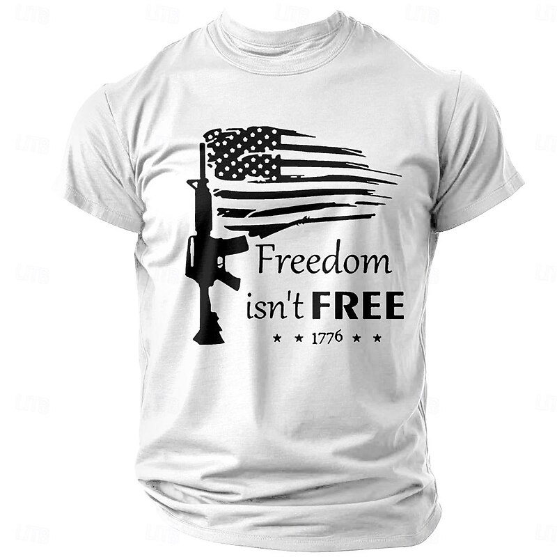 Veterans Day Men's Patriot Patriotic Veteran Letter T shirt Tee Top Cotton Short Sleeve Graphic Shirt Black White Army Green Comfortable Tee Street Fashion Designer4