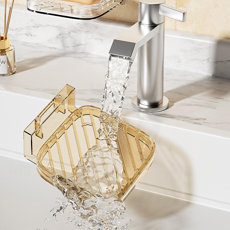 Adhesive Wall-Mount Soap Dish: Creative Large Drainage Soap Box for Bathroom, No Drilling Needed3