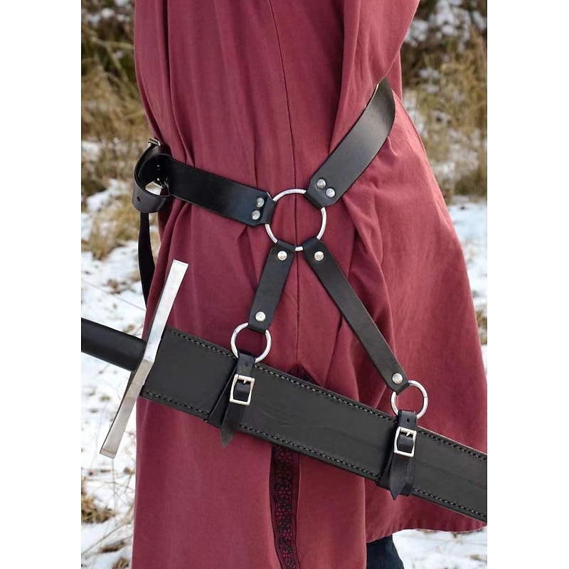 Medieval Renaissance Steampunk Cosplay Costume Scabbard Sword Holder Warrior Viking Celtic Knight Fancy Dress Men's Women's Celtic Viking Halloween Masquerade Performance Stage LARP Adults' Sscabbard3