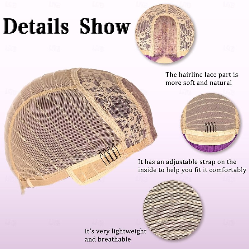 Auburn Blonde Purple Green Blue Wig Long Wavy Wigs for Women Middle Part Cosplay Wig Long Curly Synthetic Wigs Purple Wigs for Women Halloween Party Use4