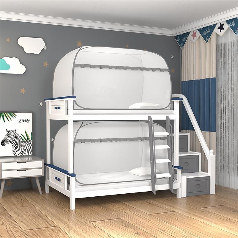 Mosquito Nets for Bunk Bed Getting On and Off the Bed Increase Space All Inclusive Mosquito Net for Bed Single Door Opening Student Mosquito Nets4