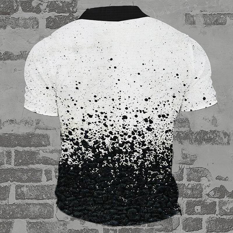 Men's Graphic Golf Shirt Short Sleeve Polo Shirts Collared Shirts Casual Vacation Wear Party Outfits Buttons 3D Print Summer Spring Black Blue Green2