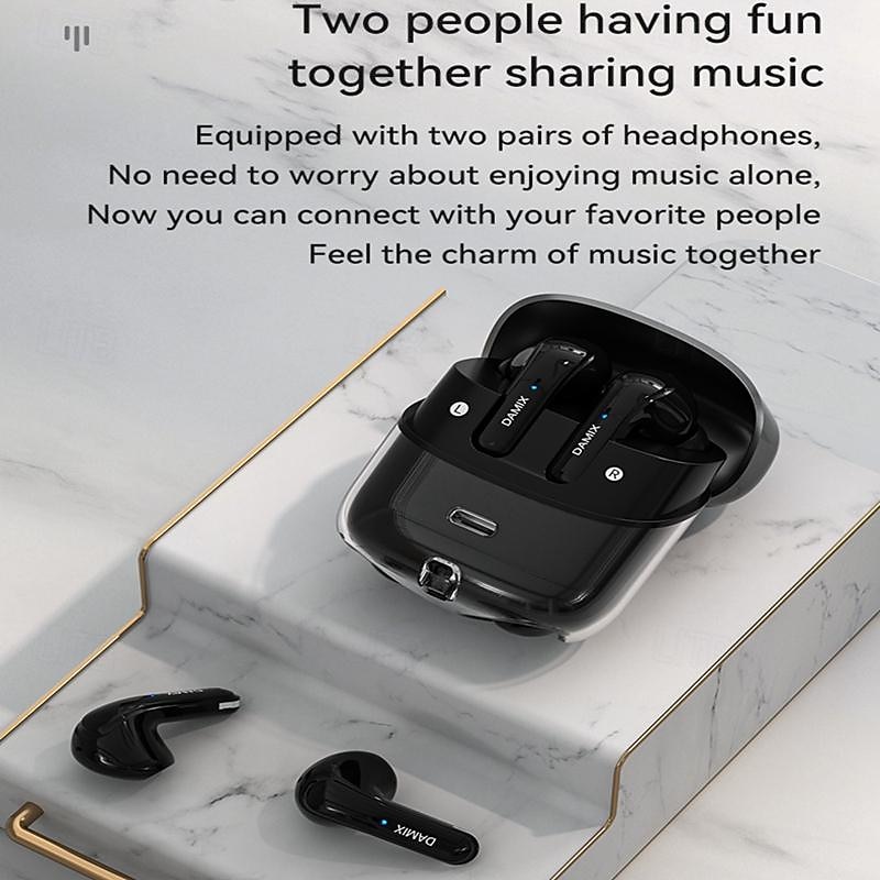 2 Pairs of 4 Packs Wireless Earphones Bluetooth 5.3 Earbuds 68ms Low Latency 13mm Driver HIFI Headphones 4 Mics ENC HD Call Semi-in-ear4