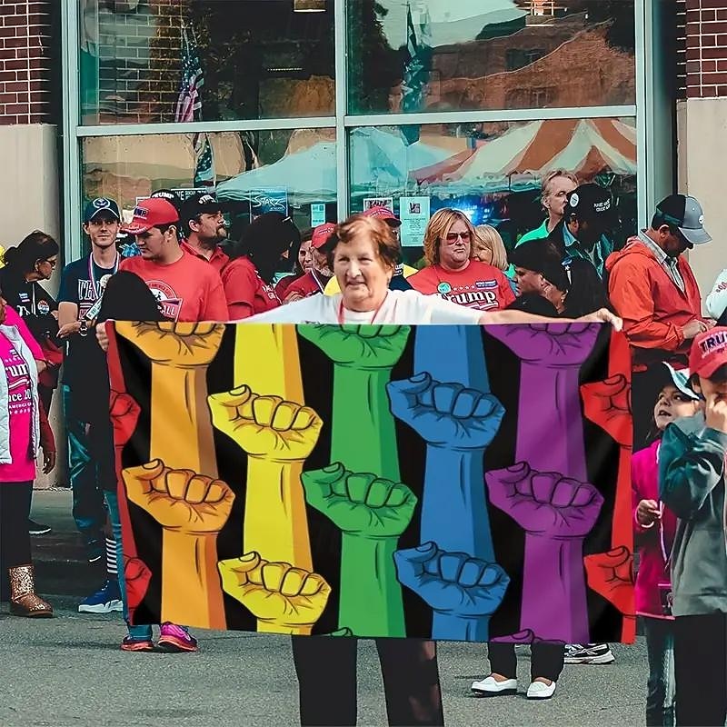 June Pride Month Pride Month LGBTQ LGBT Rainbow Parade Marching Banner Flag Outdoor Decorations Holiday Banner Sign Happy Pride2