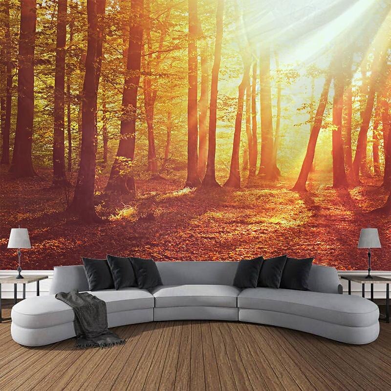 Forest Green Hanging Tapestry Wall Art Large Tapestry Mural Decor Photograph Backdrop Blanket Curtain Home Bedroom Living Room Decoration4