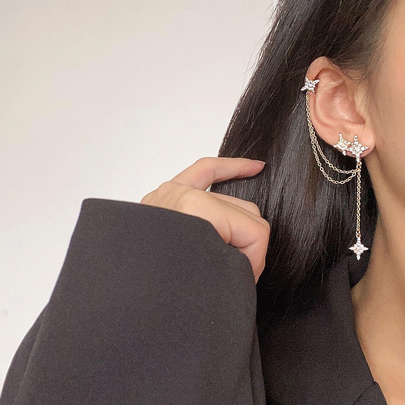 1 Pair Stud Earrings Drop Earrings For Women's Birthday Party Evening Date Alloy Fancy Fashion Star