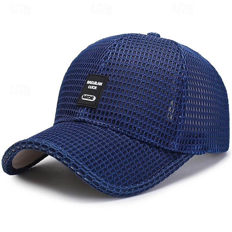 Men's Baseball Cap Sun Hat Trucker Hat Black Blue Polyester Mesh Fashion Casual Street Daily Plain Adjustable Sunscreen Breathable3