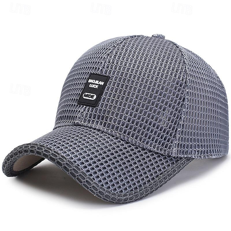 Men's Baseball Cap Sun Hat Trucker Hat Black Blue Polyester Mesh Fashion Casual Street Daily Plain Adjustable Sunscreen Breathable4