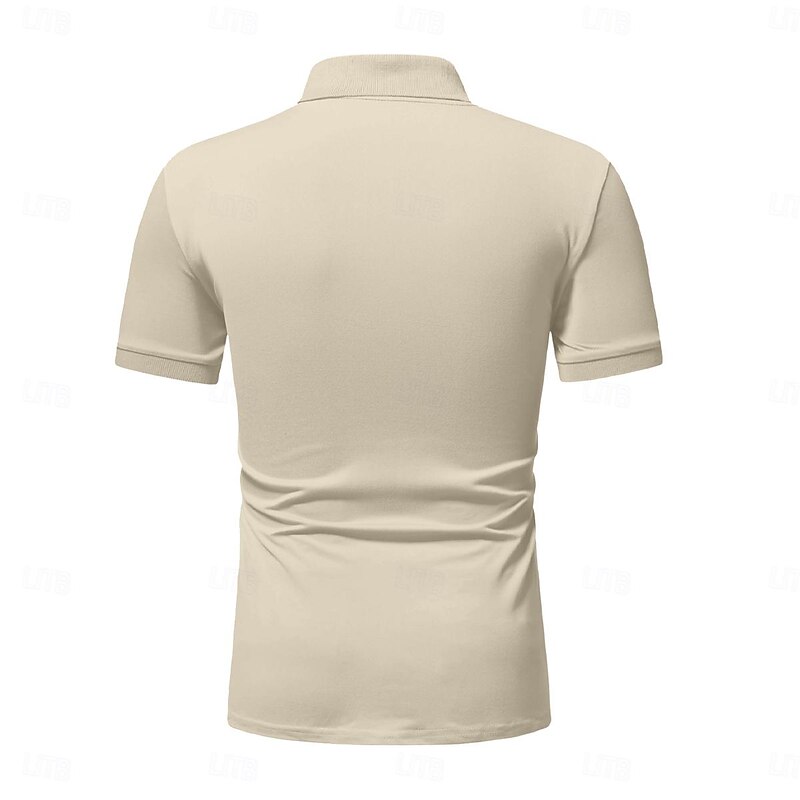 Men's Lion Zip Polo Shirts Golf Shirt Short Sleeve Polo Shirts Collared Shirts Casual Funny Streetwear Vacation Wear Party Outfits 3D Print Quarter Zip Polo Summer Light Yellow3