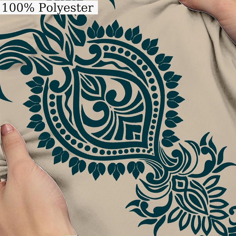 Baroque V Neck Men's Ethnic Style 3D Print T shirt Tee Henley Shirt Casual Daily T shirt Blue Khaki Short Sleeve Henley Shirt Summer Clothing Apparel S M L XL 2XL 3XL2