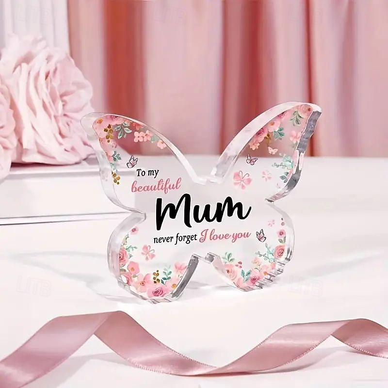 Butterfly Plaque Gifts For Mum Best Mum Birthday Gifts Christmas Or Mothers Day Gift For Mum Beautiful Butterfly-shaped Acrylic Plaque Thoughtful Mum Gifts From Daughter Son - To My Beautiful Mum For Home Room Living Room Office Decor2