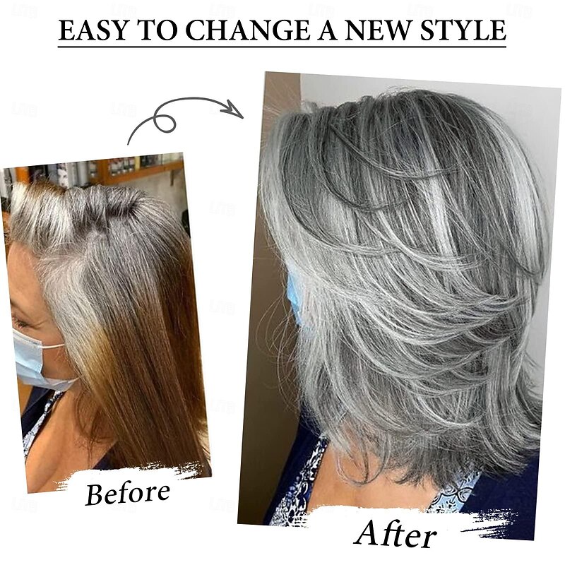 Wavy Layered Wigs with Curtain Bans for Women Short Platinum Blonde Highlights Curly Bob Wig Bleach Blonde Wavy Bob Wig with Bangs Synthetic Mixed Blonde Wig for Women3