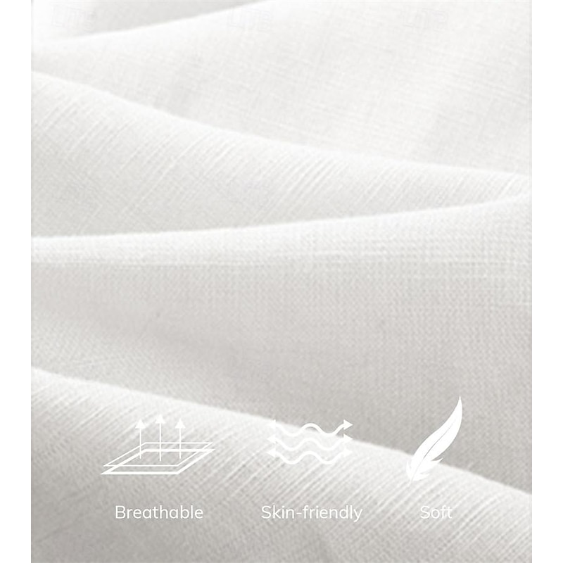 Men's Shirt Popover Shirt Summer Shirt Beach Wear Plain Vacation Casual Black White Sky Blue Apricot Long Sleeve Band Collar Spring & Summer Clothing Apparel2