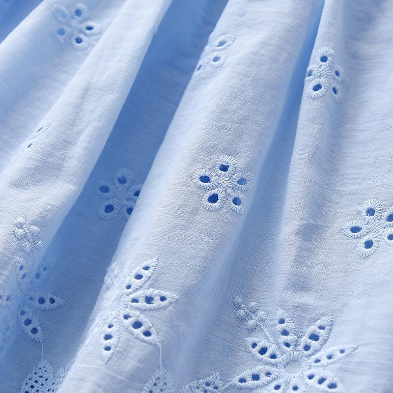 Summer Kids Princess Dresses Sleeveless Cotton Solid Color Hollow Out Children Clothes Baby Girl Wedding Birthday Party Dress4