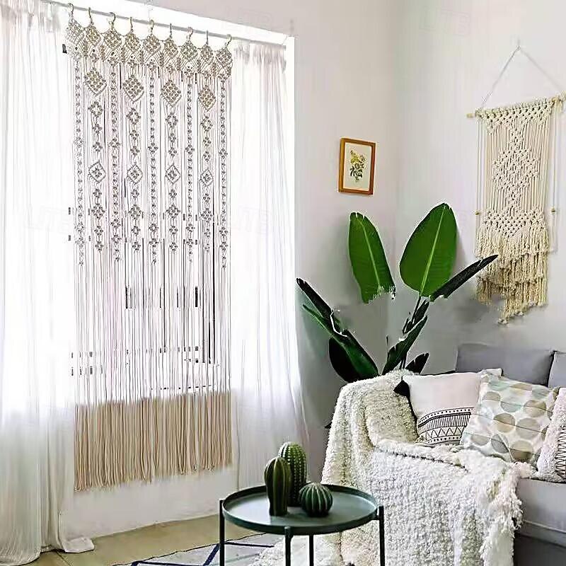Macrame Room Divider Door Curtain Woven Bohemian Wedding Tapestry Wall Decor for Wedding Bedroom Living Room Home Decoration3