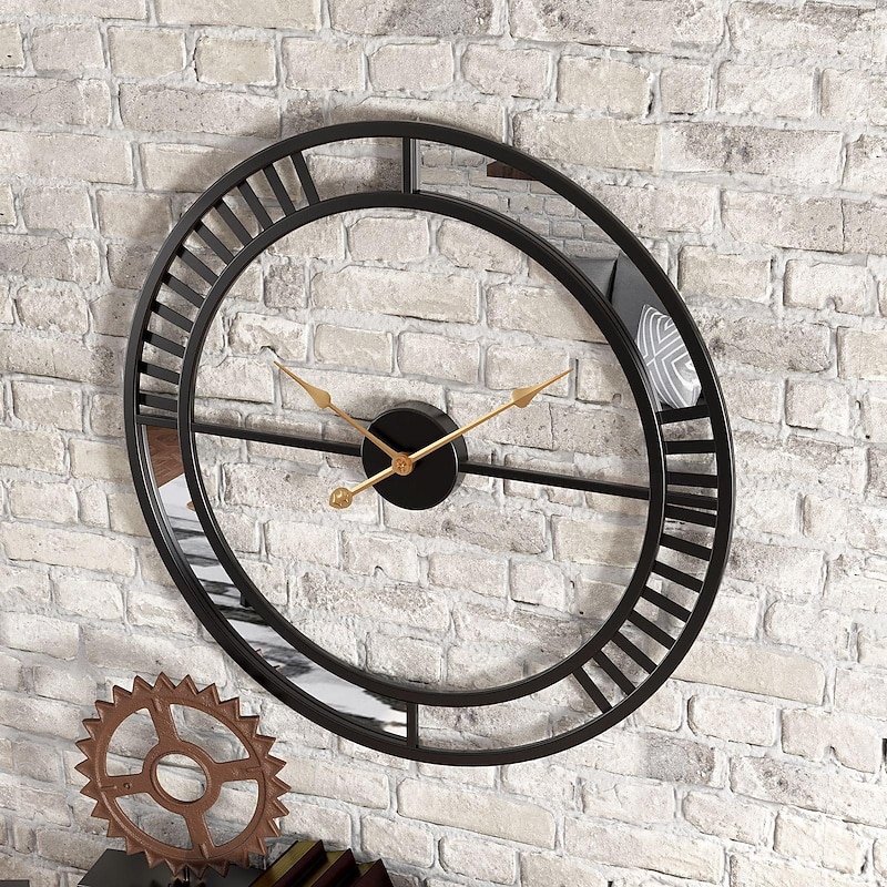 Stylish Metal Wall Metal Metal Clock for Living Room Bedroom Office Kitchen Home and Hall Fancy Big Size Modern Wall Watch for Home decor 50cm4