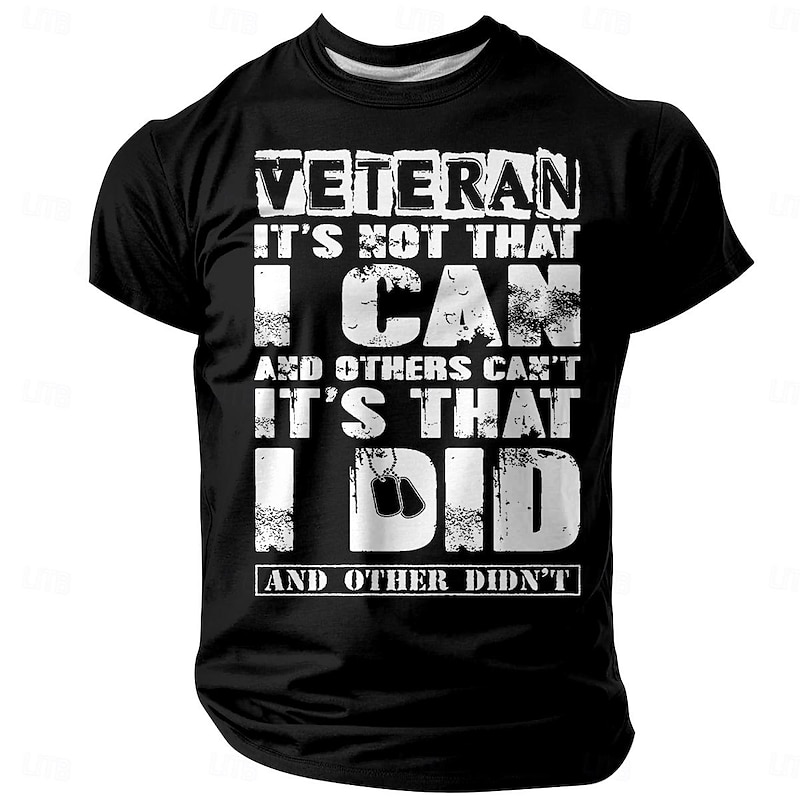 Veterans Day Men's Patriot Patriotic Veteran Graphic T shirt Short Sleeve T shirt 3D Print Crew Neck Shirt Casual Street Style Holiday Going out Light Brown Black Yellow Spring & Summer Clothing2