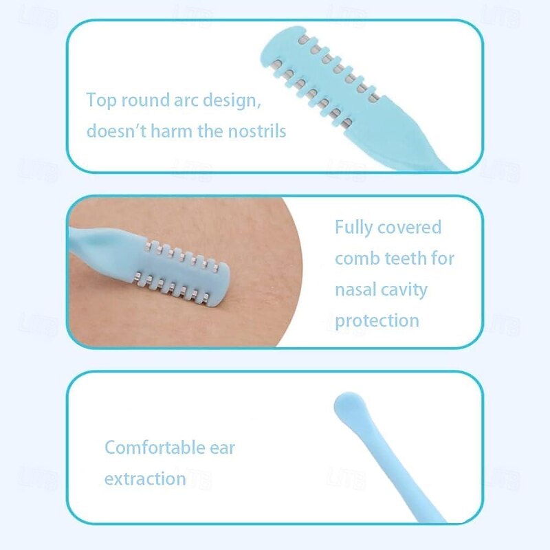3Pcs Double Sided Nose Hair Knife Manual Nostril Cleaning Nose Hair Trimmer 360 Degree Rotate Nostril Cleaning Scissors3