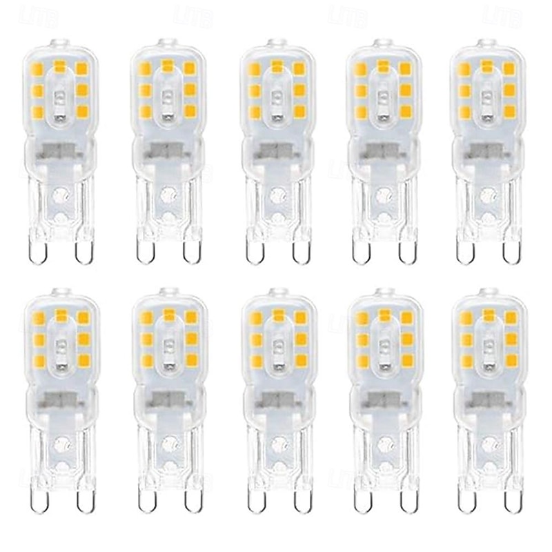 10pcs Dimmable Super Bright G9 LED Light Bulb 3W 220V 2835 Lamp Cold White/Warm White Constant Power Light LED Lighting G9 Bulbs