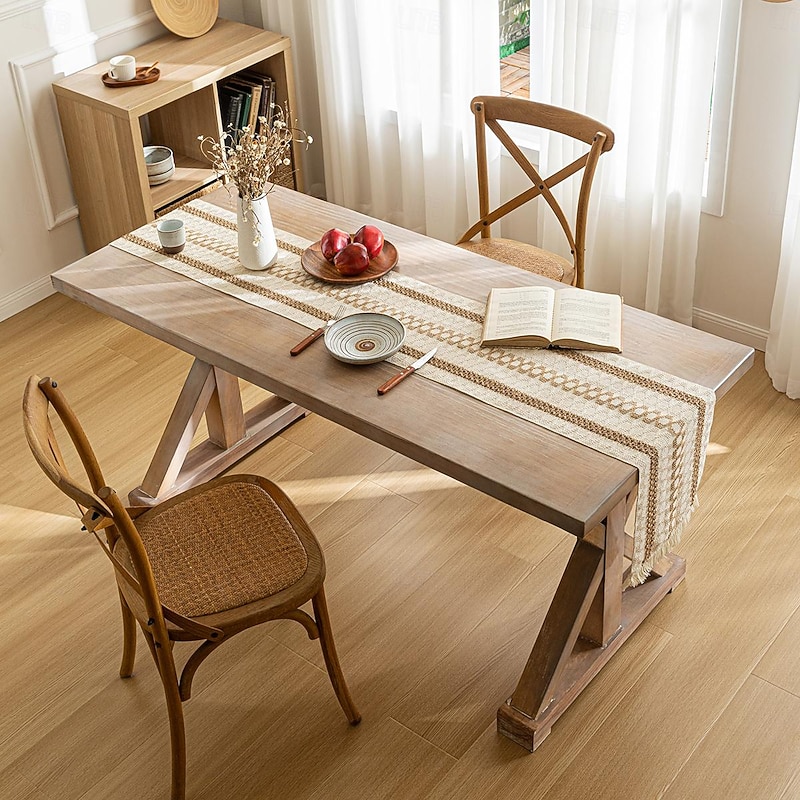 Woven Table Runners with Braid Hemp Rope 71/79/87inch Long for Dining Table Decoration2