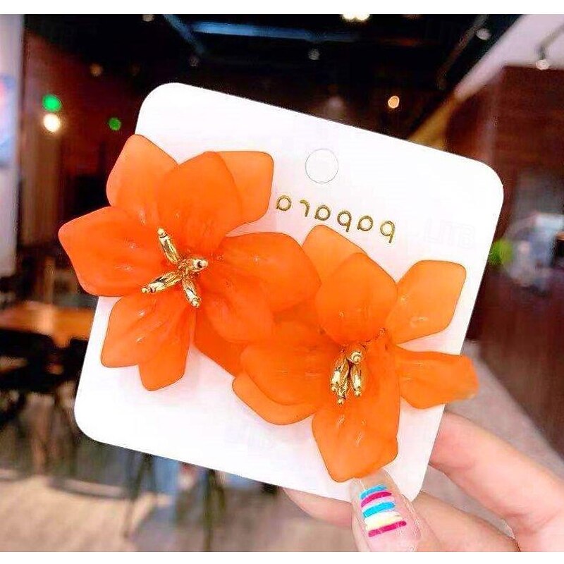 1 Pair Stud Earrings For Women's Birthday Party Evening Gift Alloy Fancy Fashion Petal2