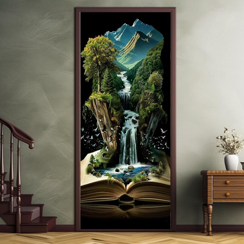 Magic Bottle Door Covers Mural Decor Door Tapestry Door Curtain Decoration Backdrop Door Banner Removable for Front Door Indoor Outdoor Home Room Decoration Farmhouse Decor Supplies