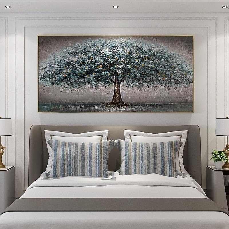 3D Hand Painted Canvas Flower Art painting hand painted Abstract Landscape Texture Oil Painting Tree Planting wall Painting Bedside Painting Bedroom Art Spring decor No framed4