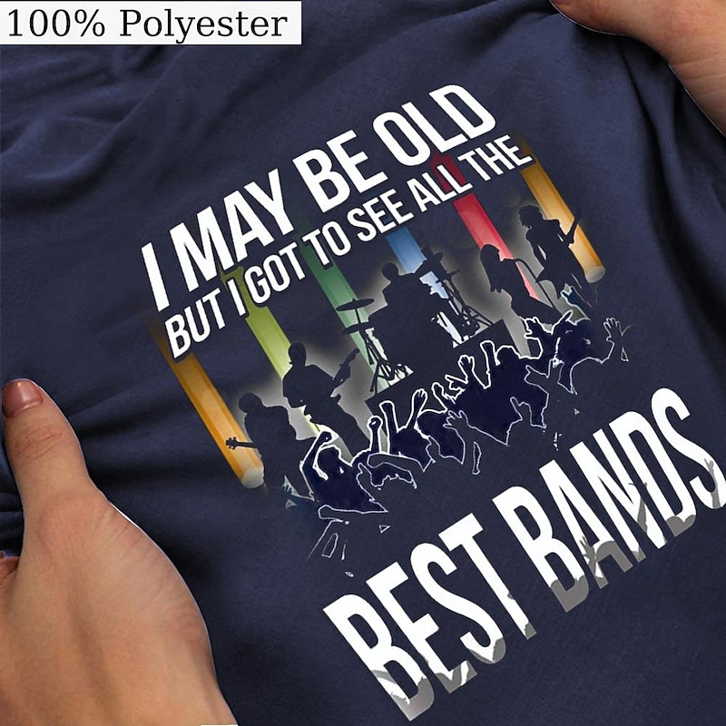 Men's Short Sleeve Music Fan T-Shirt - 'I May Be Old But I Got To See All The Best Bands' Retro Concert Graphic Tee3