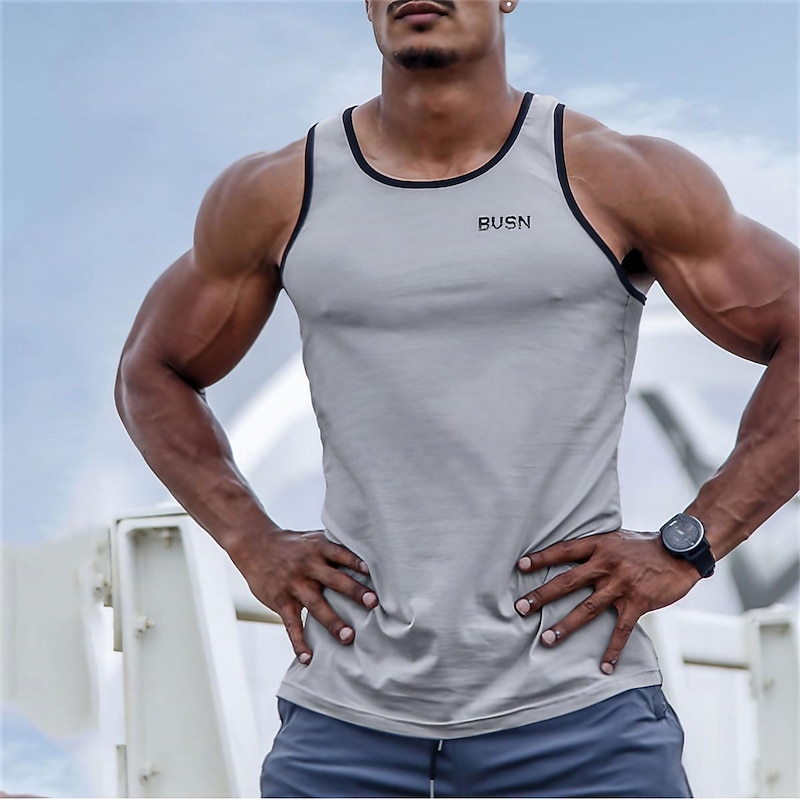 Men's Tank Top Vest Top Undershirt Sleeveless Shirt Sleeveless Crew Neck Summer Solid Color Sports Fashion Comfortable Print Street Casual Daily Black White Green Top Tee for Men2