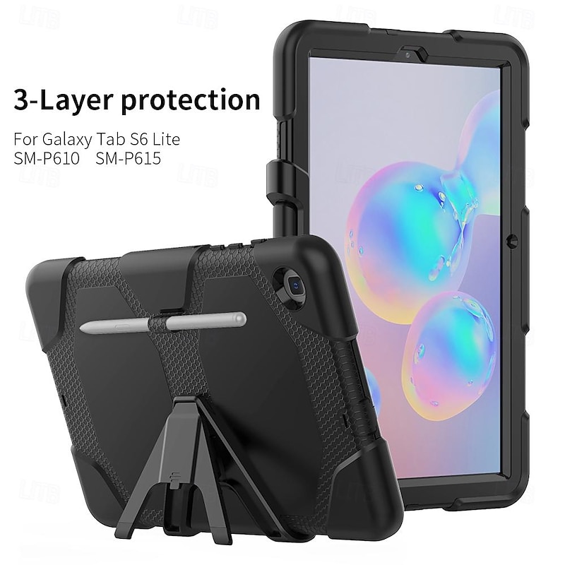 Tablet Case Cover For Samsung Galaxy Tab S6 Lite 10.4" A8 10.5'' A7 Lite 8.7'' A7 10.4'' A 8.0" A9 Plus 11" Armor Defender Rugged Protective with Adjustable Kickstand Shockproof Armor PC Silicone2