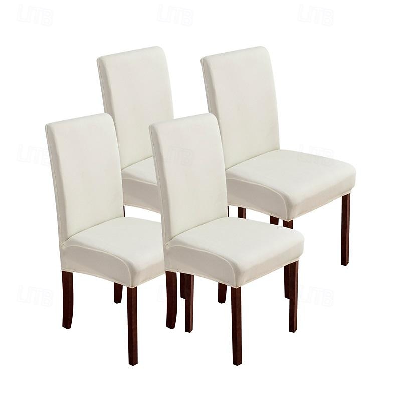 2 Pcs Milk Silk Solid Color Chair Cover Household Half Chair Cover Solid Color Stool Cover