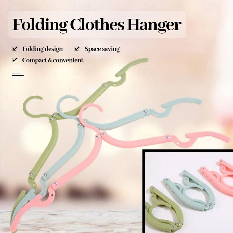 Folding Travel Clothes Hanger - Portable and Multi-Functional for Trips, Business Travel, with Clips for Versatile Use3