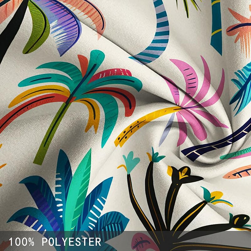 Men's Coconut Tree Colorful Flower / Floral Swim Shorts Board Shorts Swimming Trunks Mid Waist Hawaiian Casual Holiday Beach Drawstring with Mesh lining Elastic Waist Designer Clothing Apparel3