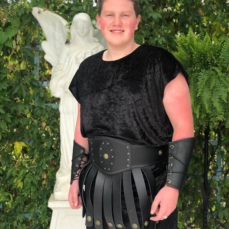 Retro Vintage Medieval Short / Mini Skirt Armor Scottish Utility Kilts Warrior Viking Fancy Dress Men's Viking Halloween Masquerade Performance Adults' Skirt All Seasons4