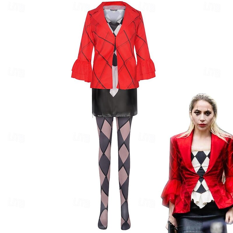 Joker Joker: Folie à Deux Harley Quinn Skirt Coat Socks / Long Stockings Cosplay Movie Cosplay for Women's Adults Carnival Masquerade Event / Party2