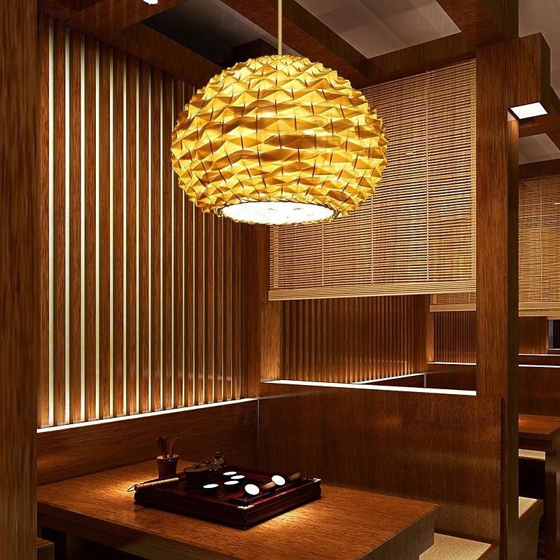 LED Pendant Light Modern Rattan Weaving Pineapple 1-Light Pendant Light 110-240V4