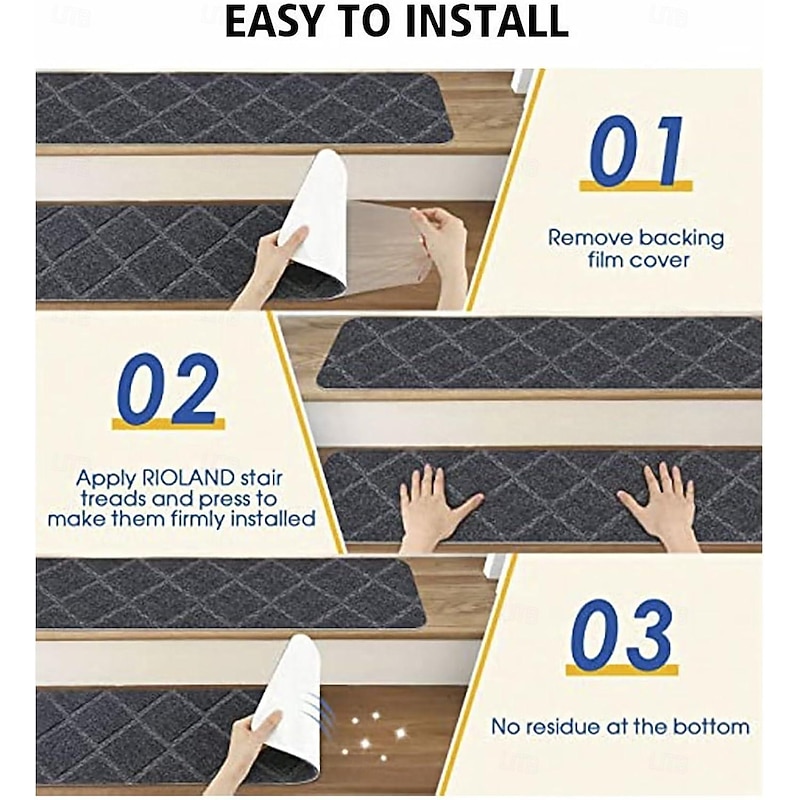 Leaf Carpet Stair Treads for Wooden Steps Stairs Carpet Tape Peel and Stick with Double Adhesive Tape3