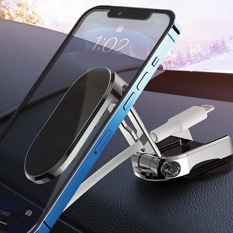 Phone Mount for Car Windshield Rotatable Foldable Magnetic Phone Holder for Car Dashboard Car Truck Compatible with All Mobile Phone Phone Accessory2