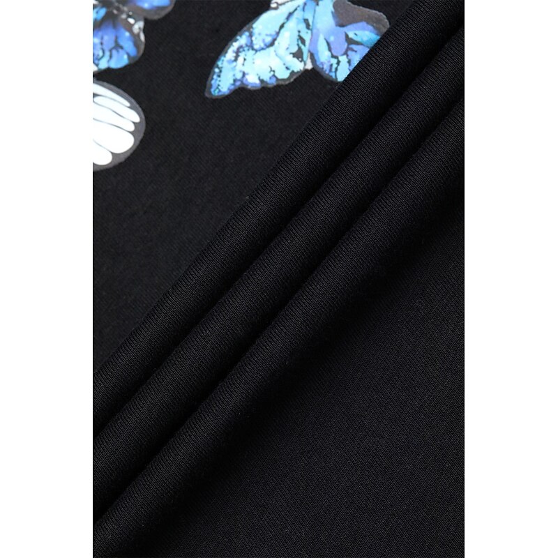 Women's T Shirt Butterfly Basic Short Sleeve T-shirt Sleeve Round Neck Regular Tops Home Daily Date Print Basic Black White Dark Pink Blue Summer 21