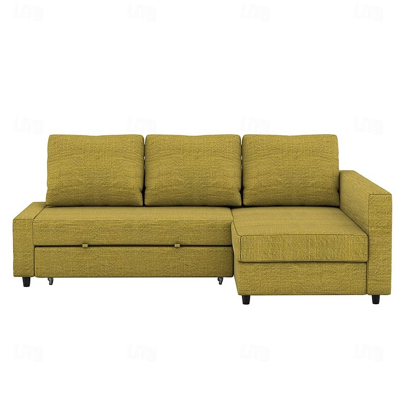 Linen Sofa Cover with Storage Solid Color Quilted Cotton and Linen Slipcovers FRIHETcover LITB PRIME cover 19